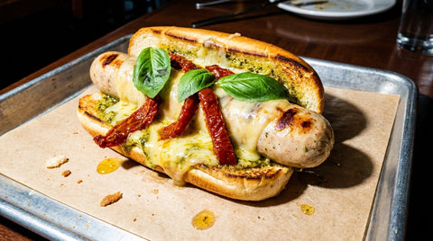Tuna-dog con Pesto y Gouda